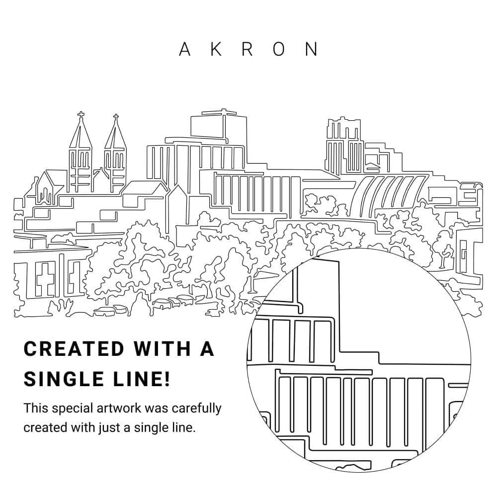 Akron Vector Art - Single Line Art Detail Akron Vector Art - Single Line Art Detail