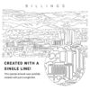Billings Montana Vector Art - Single Line Art Detail