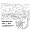 Billings Montana Vector Art - Single Line Art Detail