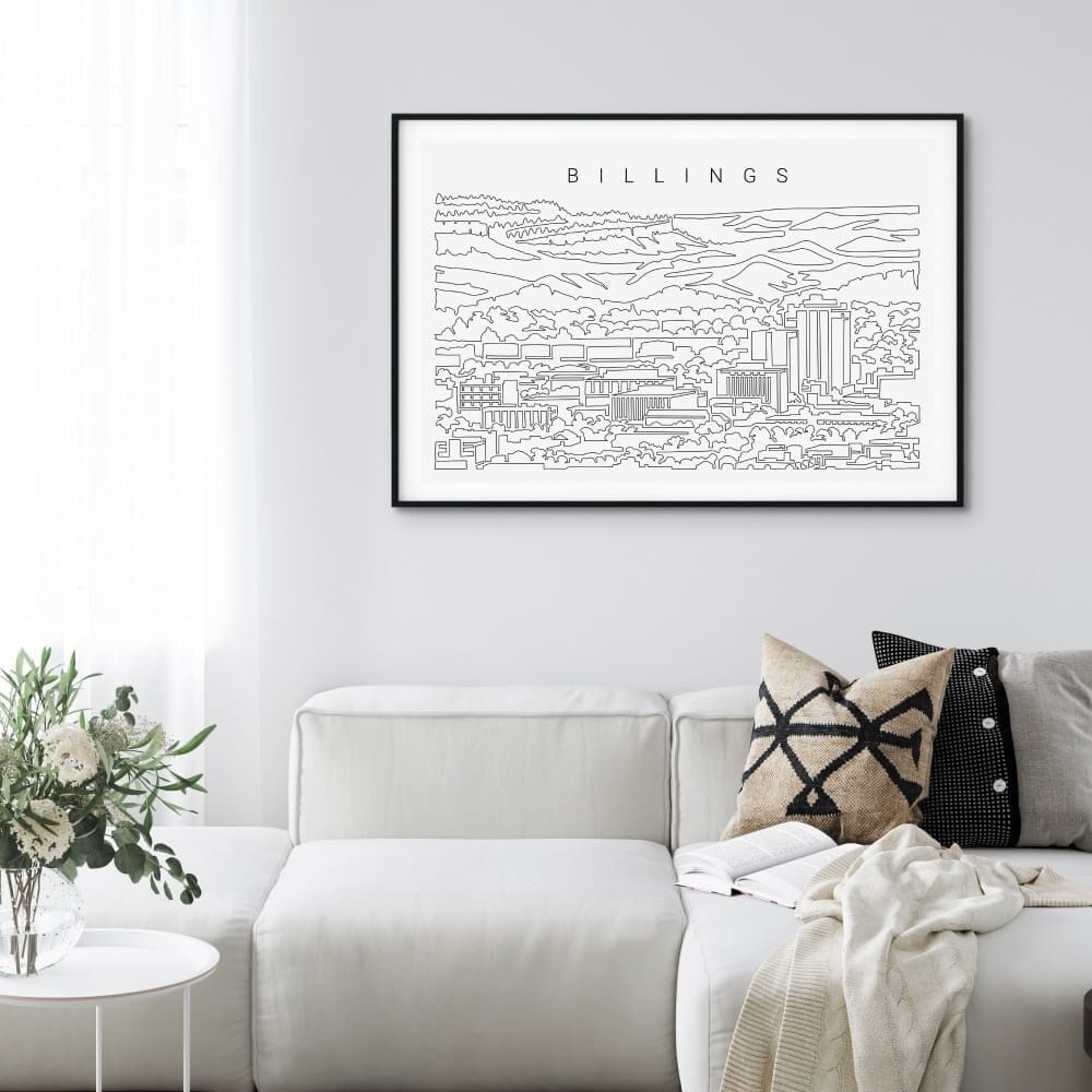 Billings Skyline Art Print for Living Room Billings Skyline Art Print for Living Room