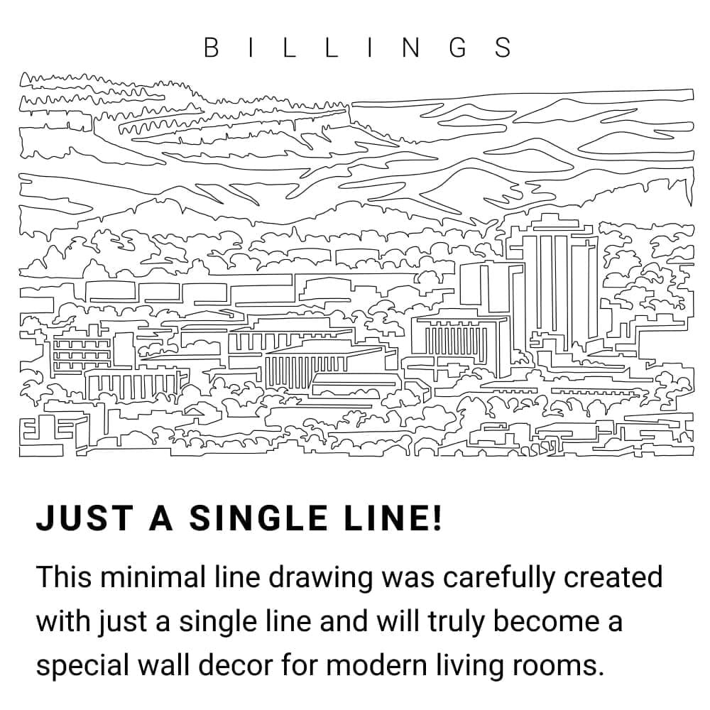 Billings Skyline Continuous Line Drawing Art Work Billings Skyline Continuous Line Drawing Art Work
