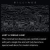 Billings Skyline One Line Drawing Art - Dark