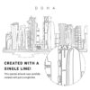 Doha Qatar Vector Art - Single Line Art Detail