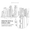 Doha Qatar Vector Art - Single Line Art Detail