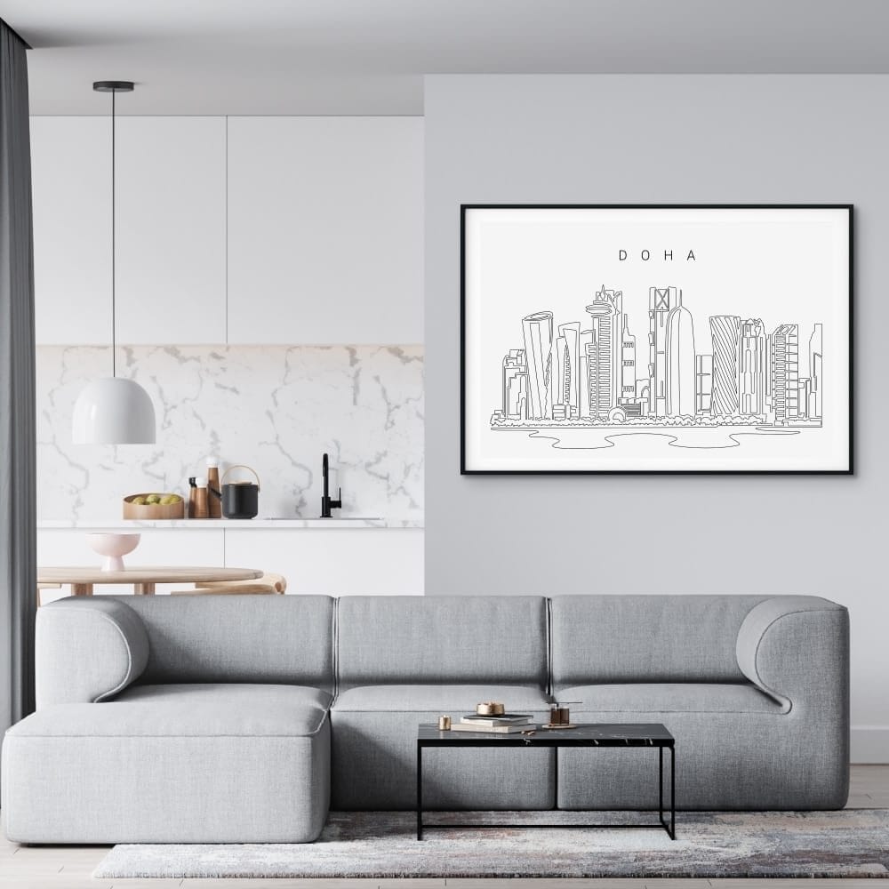 Doha Skyline Art Print for Living Room Doha Skyline Art Print for Living Room