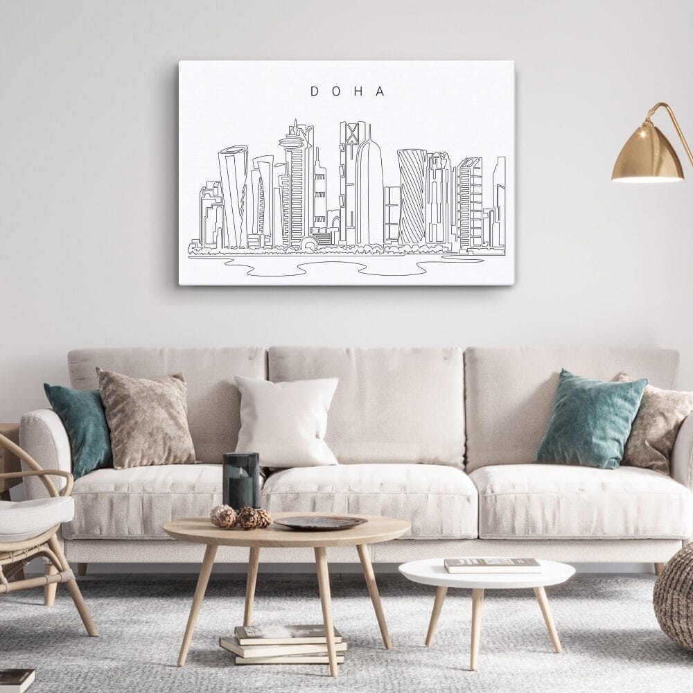 Doha Skyline Canvas Art Print - Living Room Doha Skyline Canvas Art Print - Living Room