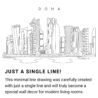 Doha Skyline Continuous Line Drawing Art Work