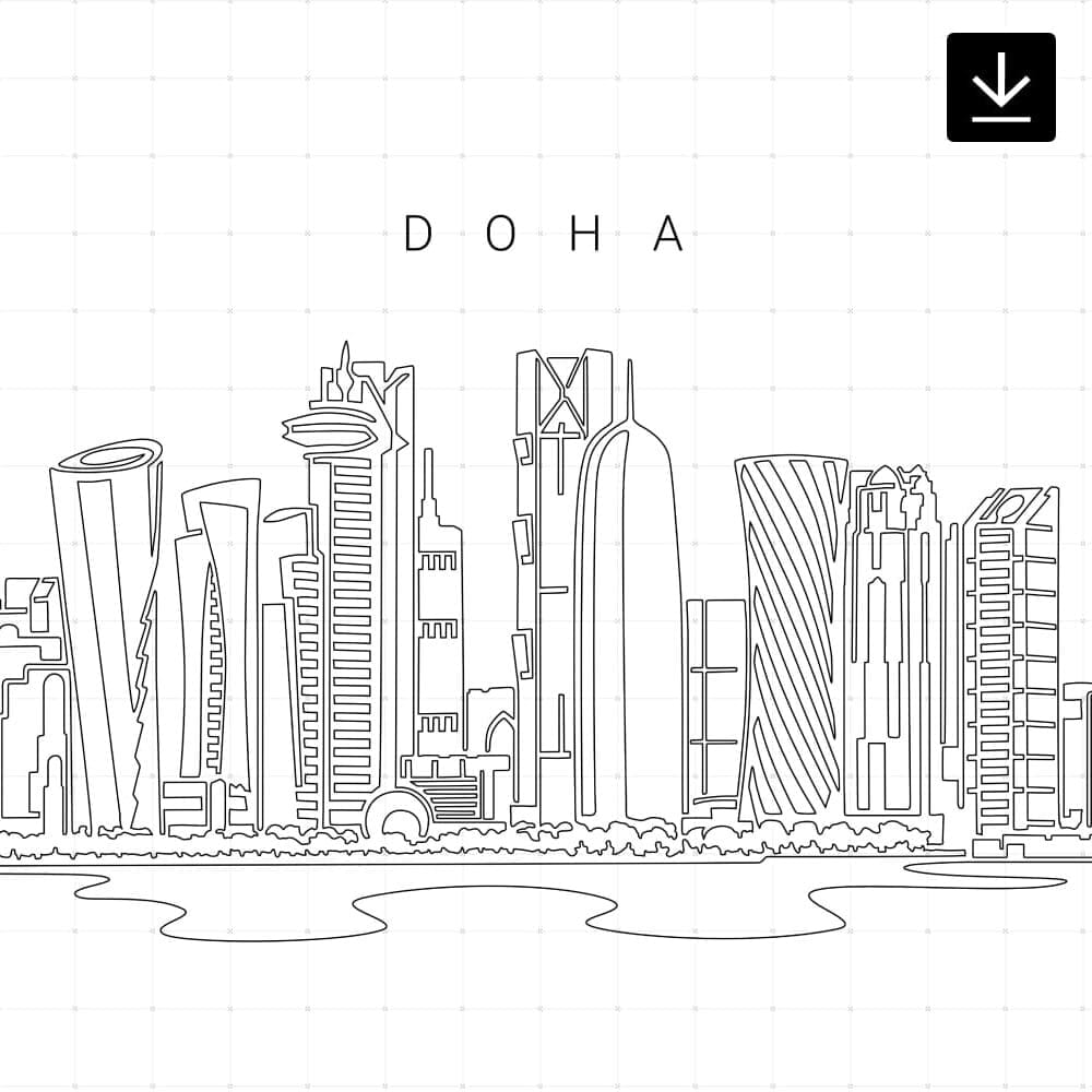 Doha Skyline SVG - Download