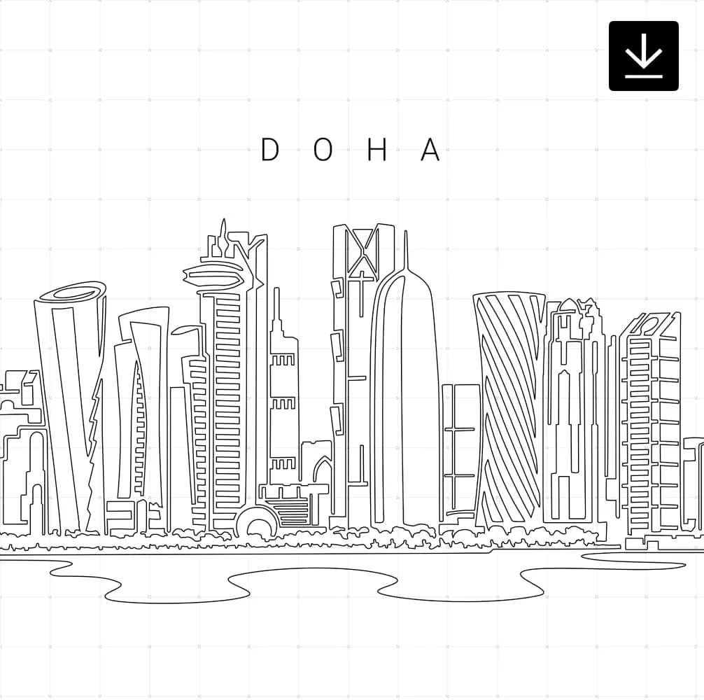 Doha Skyline SVG - Download