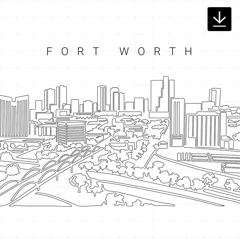 Fort Worth Skyline SVG - Download