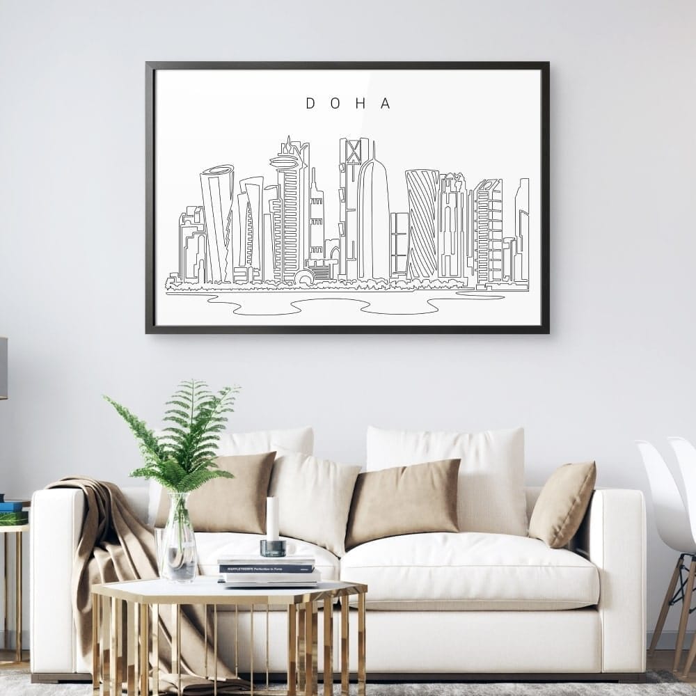 Framed Doha Skyline Wall Art for Living Room Framed Doha Skyline Wall Art for Living Room