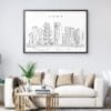 Framed Doha Skyline Wall Art for Living Room