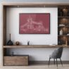 Framed London Bridge Wall Art for Home Office - Dark