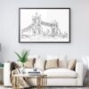 Framed London Bridge Wall Art for Living Room