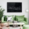 Framed Montreal Skyline Wall Art for Living Room - Dark