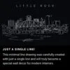 Little Rock Skyline _ One Line Drawing Art - Dark