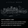 Little Rock Skyline _ One Line Drawing Art - Dark