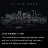 Little Rock Skyline _ One Line Drawing Art - Dark
