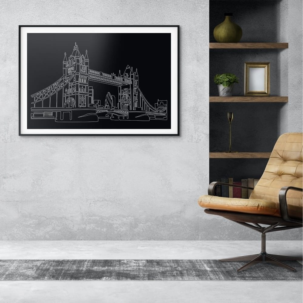 London Bridge Art Print for Office - Dark London Bridge Art Print for Office - Dark