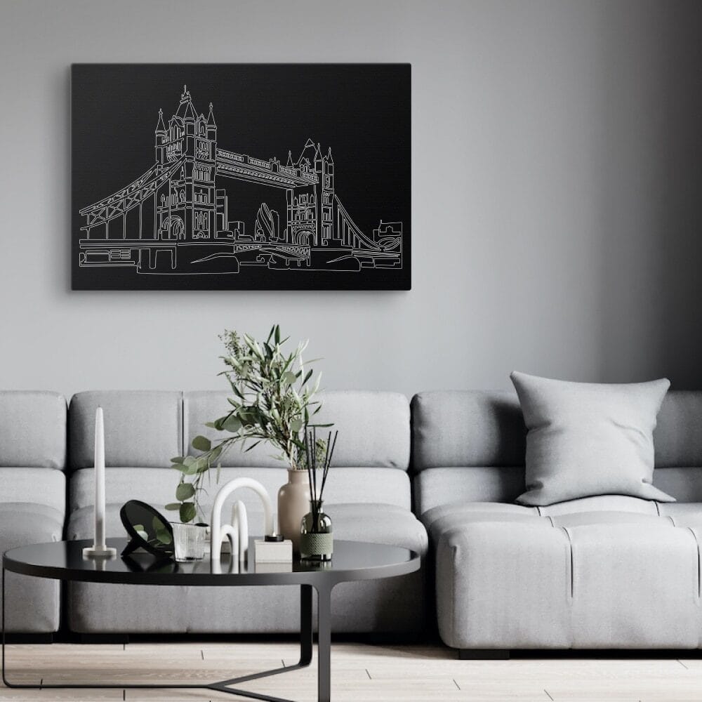 London Bridge Canvas Art Print - Living Room - Dark London Bridge Canvas Art Print - Living Room - Dark