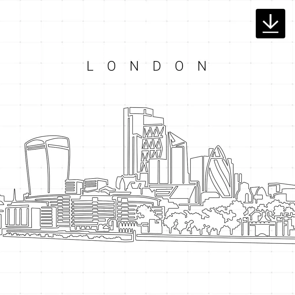 London Business District Skyline SVG - Download London Business District Skyline SVG - Download