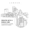 London Business District Skyline Vector Art - Single Line Art Detail