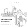 London Business District Skyline Vector Art - Single Line Art Detail