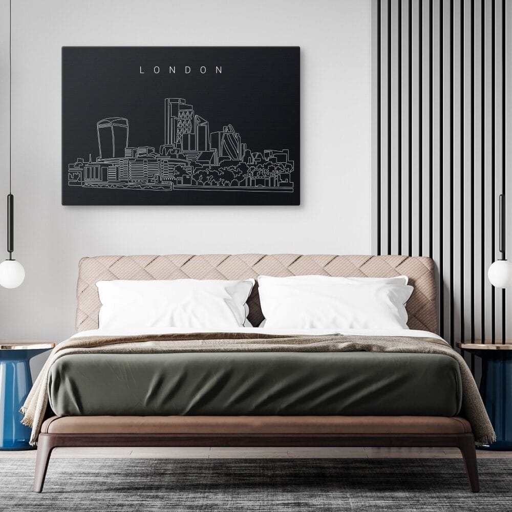 London Skyline Canvas Art Print - Bed Room - Dark London Skyline Canvas Art Print - Bed Room - Dark