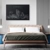 London Skyline Canvas Art Print - Bed Room - Dark