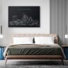 London Skyline Canvas Art Print - Bed Room - Dark