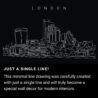 London Skyline One Line Drawing Art - Dark