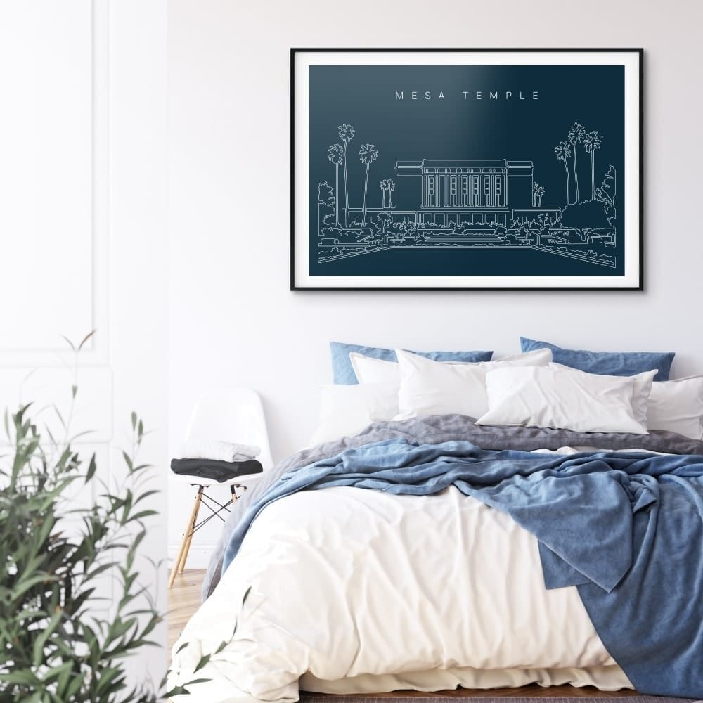 Mesa Temple Art Print for Bed Room - Dark Mesa Temple Art Print for Bed Room - Dark