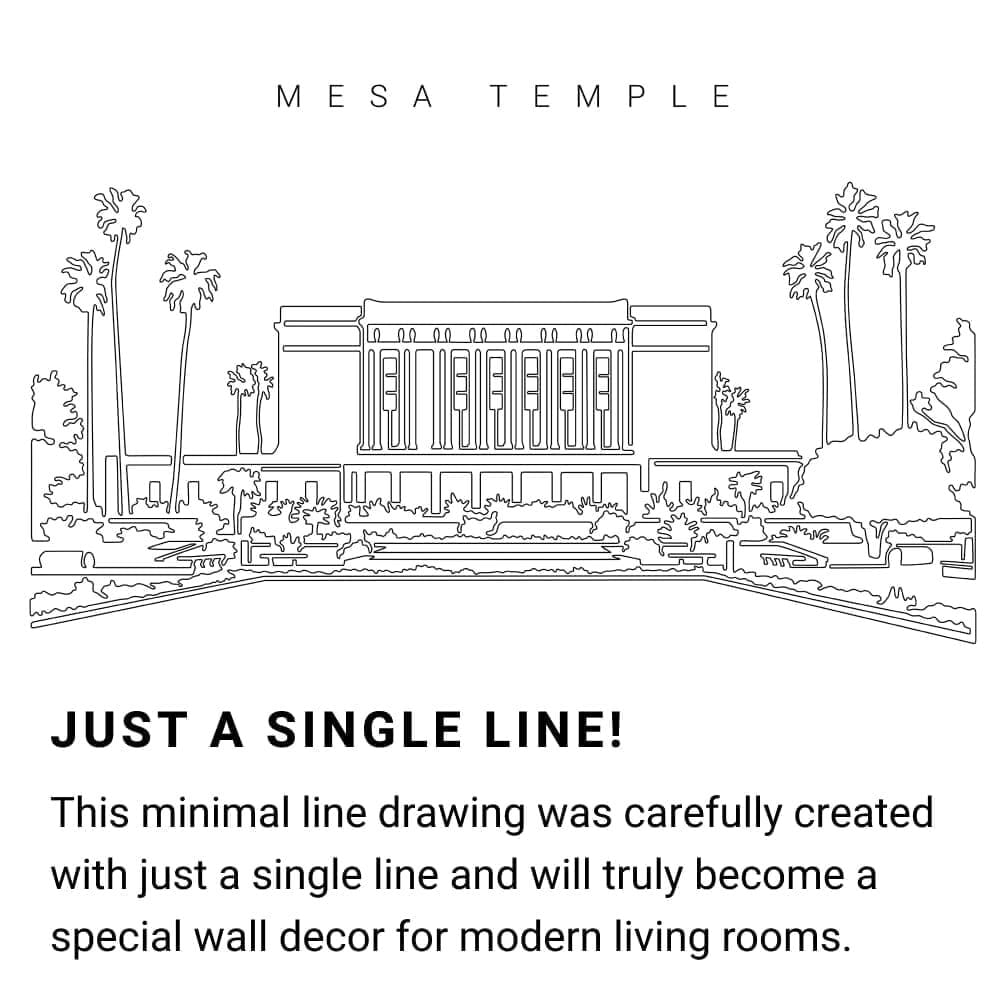Mesa Temple Continuous Line Drawing Art Work Mesa Temple Continuous Line Drawing Art Work