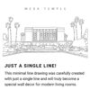 Mesa Temple Continuous Line Drawing Art Work