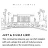 Mesa Temple Continuous Line Drawing Art Work