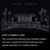 Mesa Temple One Line Drawing Art - Dark