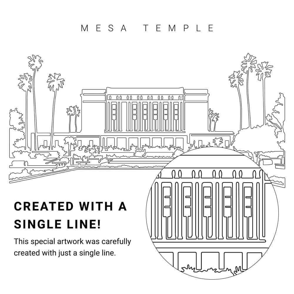 Mesa Temple Vector Art - Single Line Art Detail Mesa Temple Vector Art - Single Line Art Detail