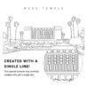 Mesa Temple Vector Art - Single Line Art Detail