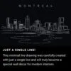 Montreal Skyline One Line Drawing Art - Dark