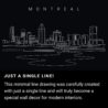 Montreal Skyline One Line Drawing Art - Dark