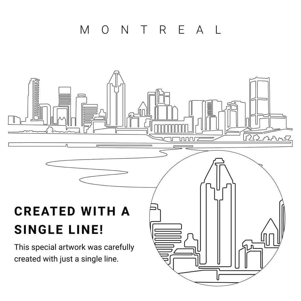 Montreal Vector Art - Single Line Art Detail Montreal Vector Art - Single Line Art Detail