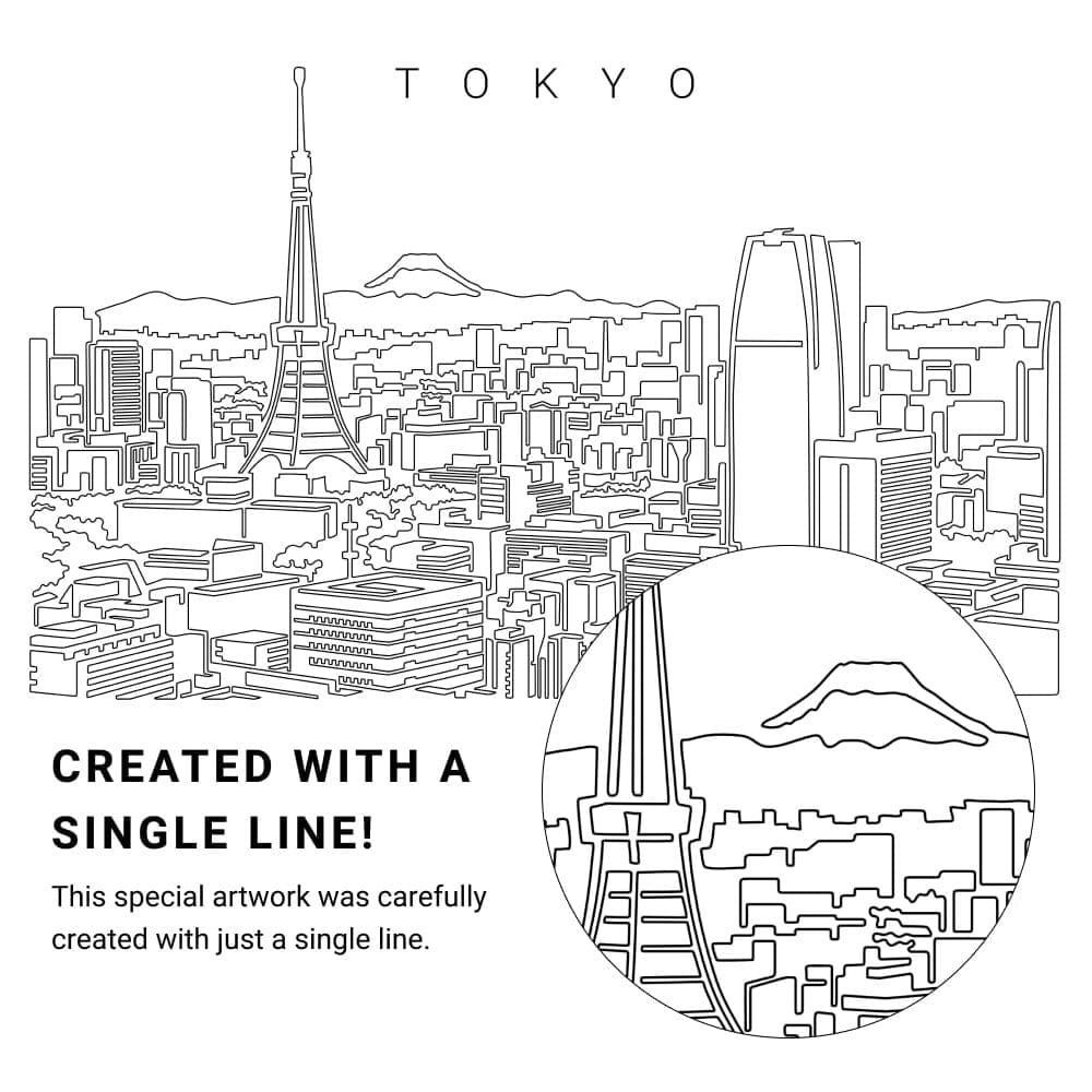 Tokyo Japan Vector Art - Single Line Art Detail Tokyo Japan Vector Art - Single Line Art Detail
