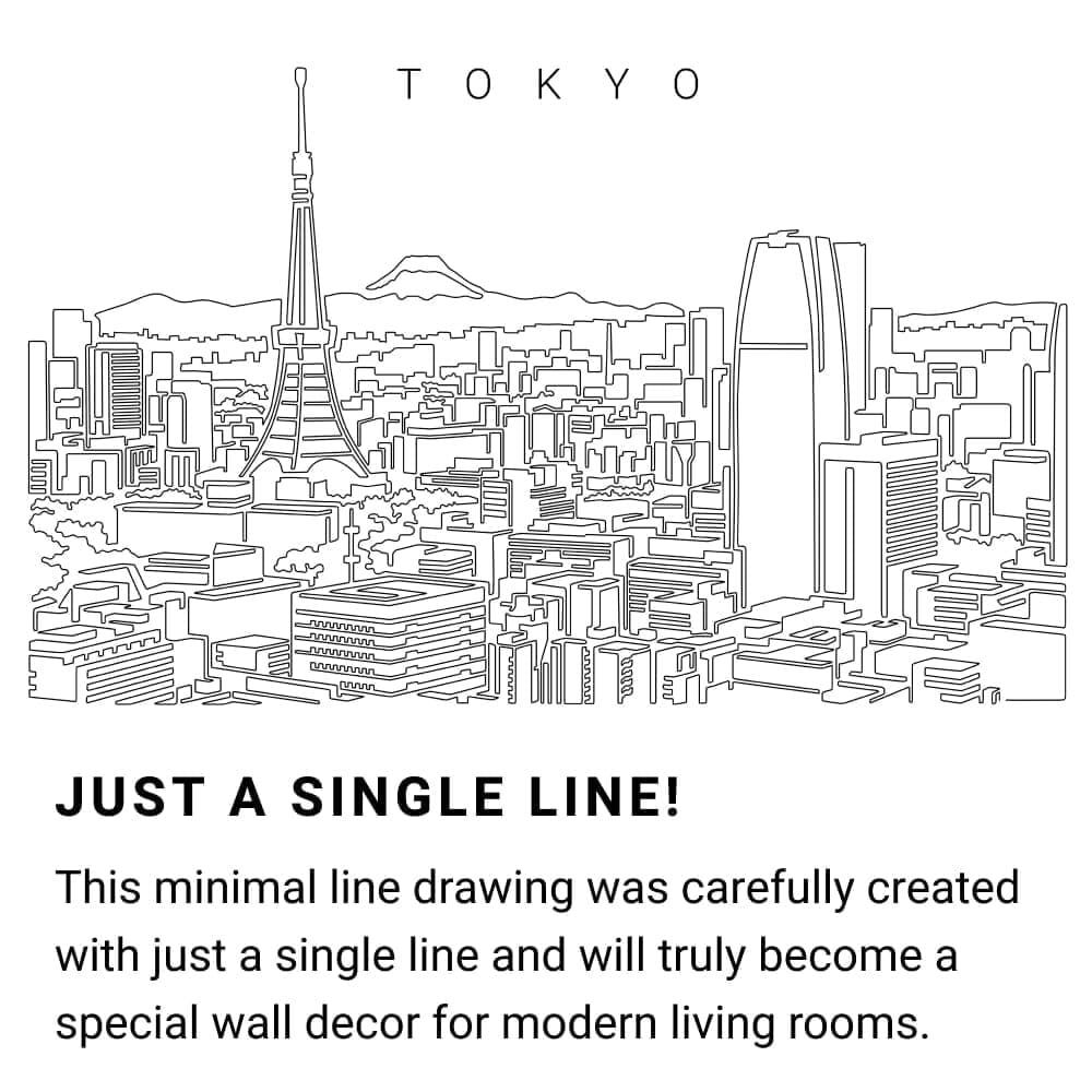 Tokyo Skyline Continuous Line Drawing Art Work Tokyo Skyline Continuous Line Drawing Art Work