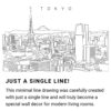 Tokyo Skyline Continuous Line Drawing Art Work