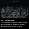 Tokyo Skyline One Line Drawing Art - Dark