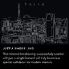 Tokyo Skyline One Line Drawing Art - Dark