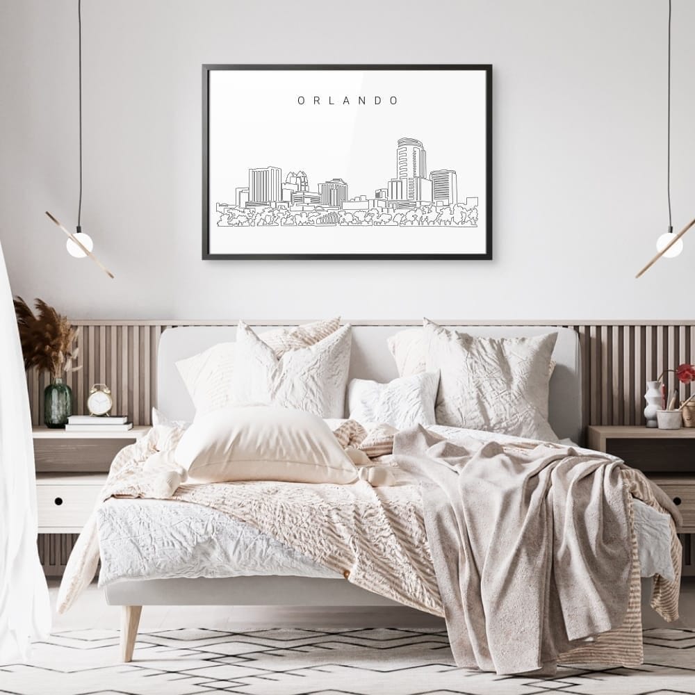 Framed Orlando Skyline Wall Art for Bedroom Framed Orlando Skyline Wall Art for Bedroom