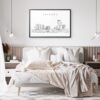 Framed Orlando Skyline Wall Art for Bedroom
