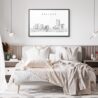 Framed Orlando Skyline Wall Art for Bedroom