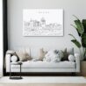 Fresno Skyline Canvas Art Print - Living Room